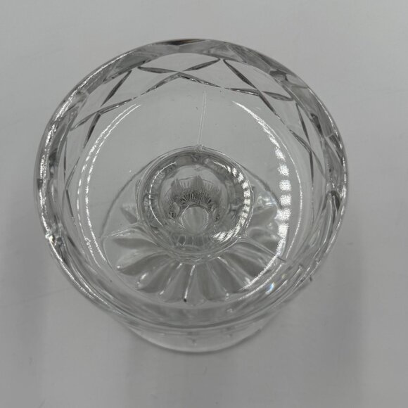 Block Crystal Fairy Lamp Signed 7.5" 2 Piece Candle Holder Vintage Home Decor - Picture 3 of 8